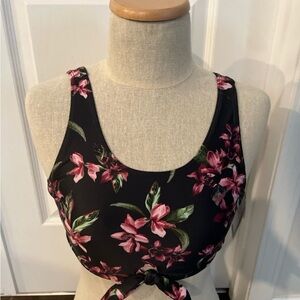 Floral Tie-Front Crop Top